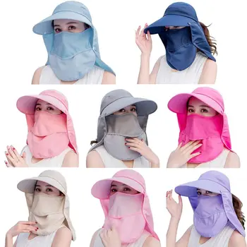 

Sun Hat Women Summer UV Protection Sun Visor Hat with Removable Neck Flap Face Mask Cap C90E