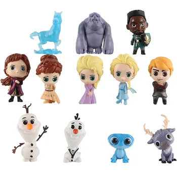 

12pcs Disney Toys Frozen 2 Set Elsa Anna Blue Salamanders Bruni Princess Olaf Kristoff Action Figures Toys for Children 2DS28