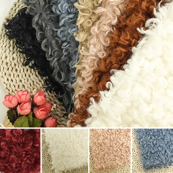 

Newborn Photography Accessories 50cmx80cm Artificial Curl Wool Blanket Background Infantil Studio Props Photography Blankets