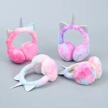 Animal fones de ouvido mais quente crianças lantejoulas unicórnio pele earmuffs popular plush earflap crianças orelhas capa linda headwear natal