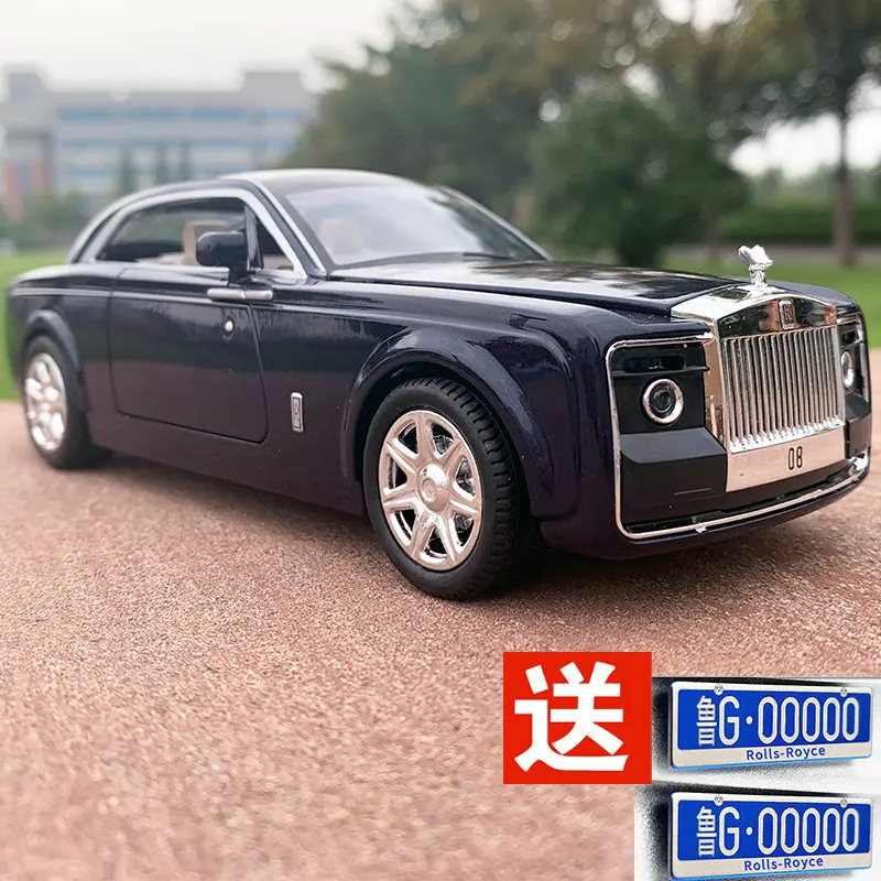 1:24 Rolls Royce Phantom металлические игрушечные колеса, имитационный звуковой светильник, вытяжной задний светильник, коллекция детских подарков, литая под давлением модель автомобиля - Цвет: Phantom blue