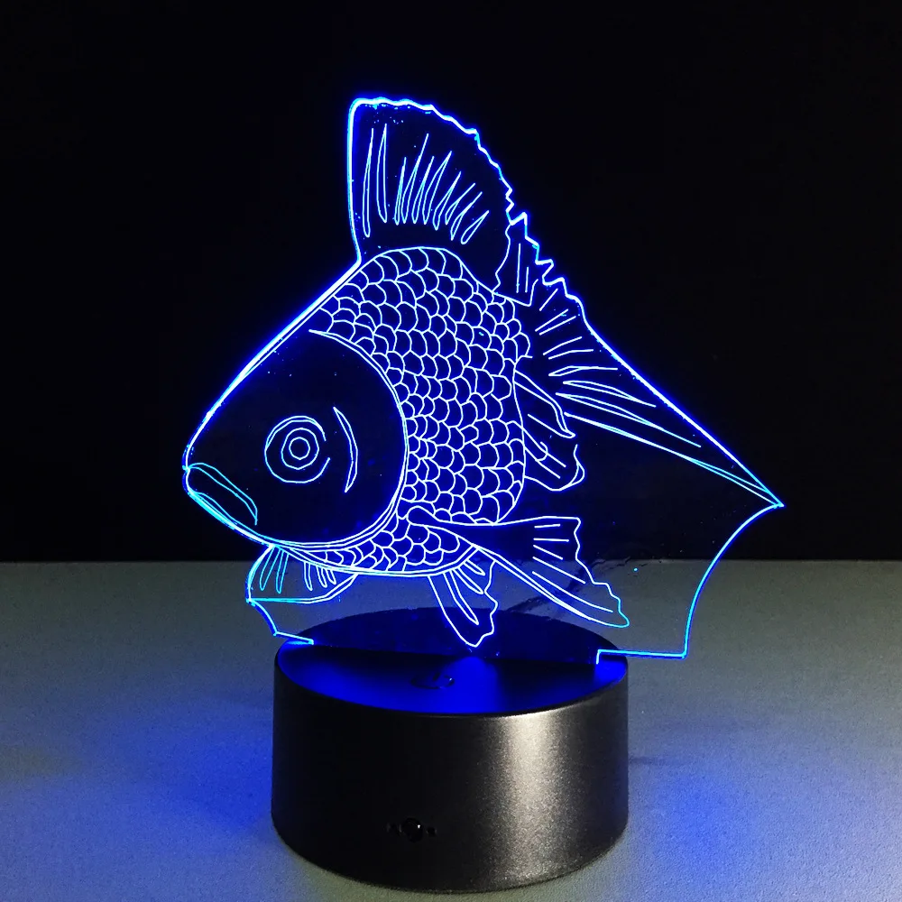 

7 Color Changing Night Light Goldfish Collectible Charizard 3d Led Table Desk Lamp Cartoon Figure Childrens Bedside Lamp