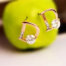 Корейская мода,, ювелирные изделия, модные темпераментные маленькие серьги с буквами, D слово, циркон, маленькие серьги, серьги-гвоздики для женщин