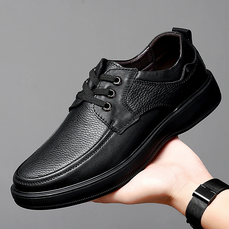 

Brand Designer Men's Casual Shoes lace up Breathable Fashion black Sneakers Men genuine Leather Shoes Loafers Espadrilles Men a4