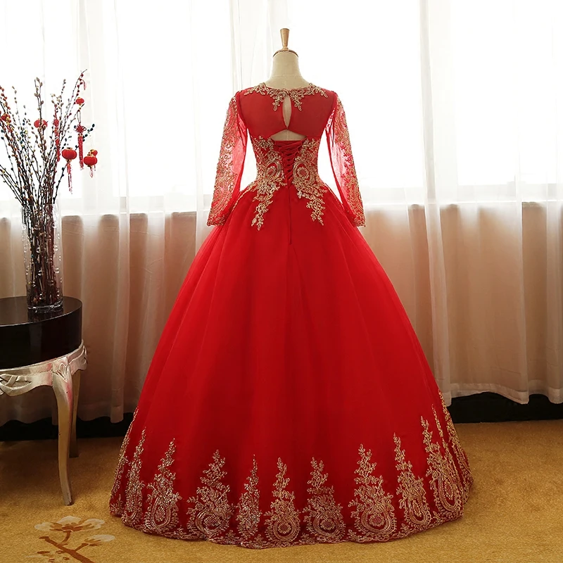 New Vintage Lace Red Ball Gown Quinceanera Dresses Vestido De Novia Plus Size Candy Color Prom Dress Customized