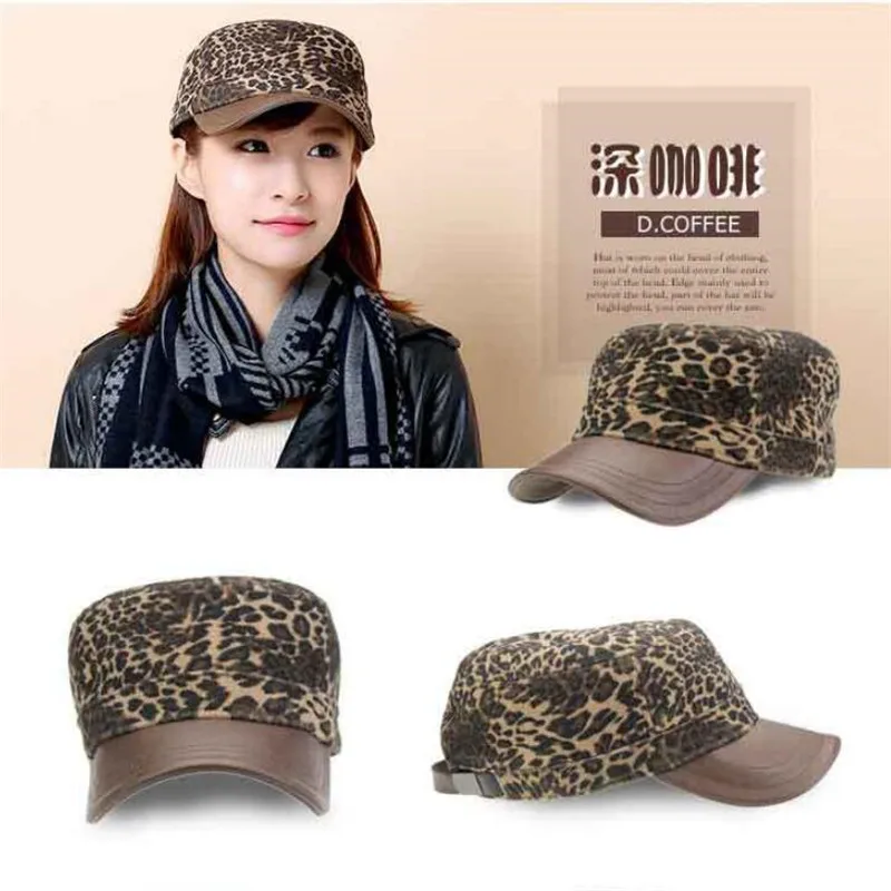New arrive women corduroy baseball cap autumn-winter colorful leopard cap hats women's and ladies casual flat top hat