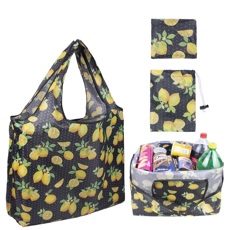 

New Style Currently Available Creative Printed Foldable Storage Bag Shopping Bag Environmentally Friendly Polyester Folded Shopp