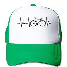 Унисекс, Кепка водителя грузовика, велосипедная, сердцебиение, мужская, женская, регулируемая, сетчатая Кепка, забавная Кепка водителя грузовика
