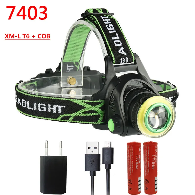 Litwod Z20 7403 светодиодный налобный фонарь 10000лм CREE XM-L2 U2 COB Micro USB зарядное устройство Головной фонарь портативный фонарь - Испускаемый цвет: Option C