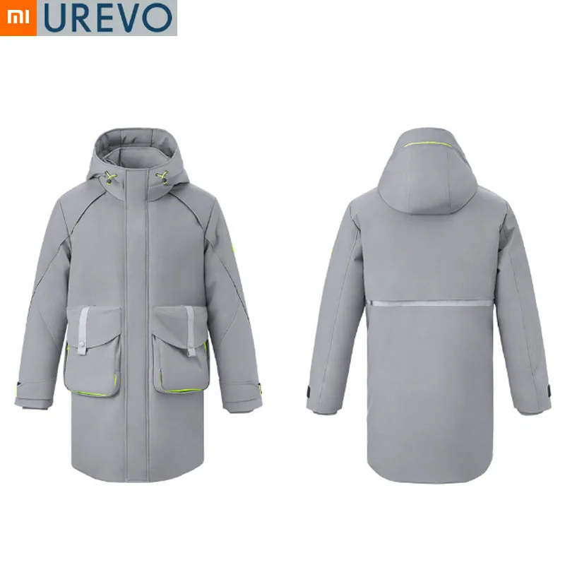 Xiaomi Urevo, утолщенный, средней длины, зимний пуховик, 90% утиный пух, пальто, ветрозащитная, водонепроницаемая, против морщин, ветровка для улицы