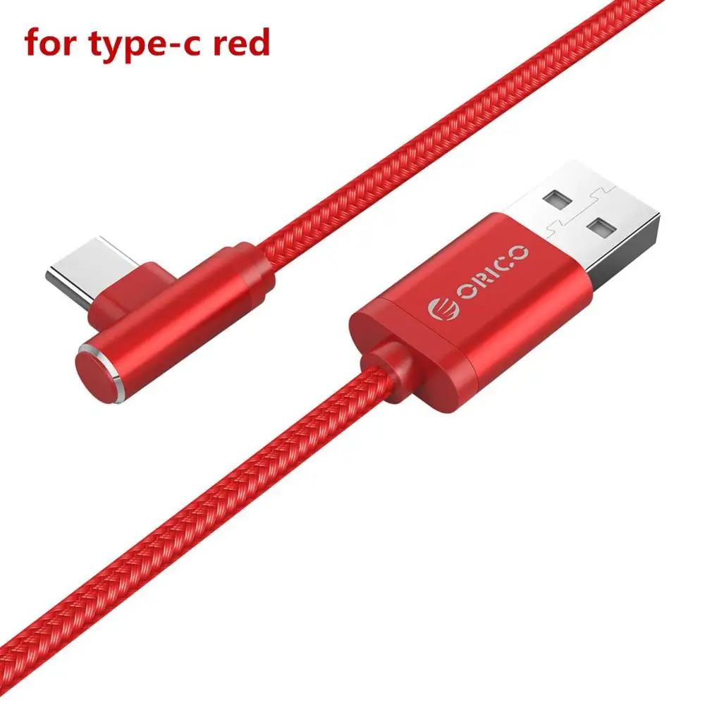 ORICO Micro USB C кабель для быстрой зарядки 2,4 а нейлоновый шнур для samsung, Xiaomi, huawei, iPhone, игры, телефон, кабели для зарядки - Цвет: Red USB C cable