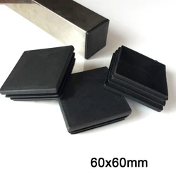 Bouchon carré en plastique 60x60mm, 1/2/5/10 pièces, bouchon d'insertion de Tube, noir/blanc 