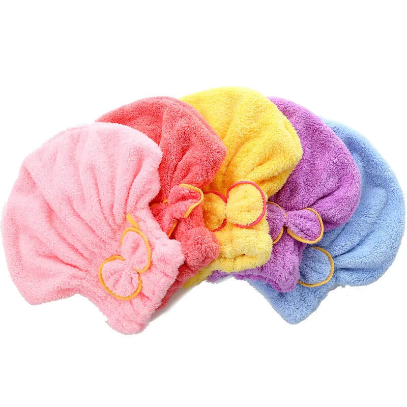Тюрбан волос Microfiber шапка для быстрой сушки завернутый Полотенца шапочки ванной