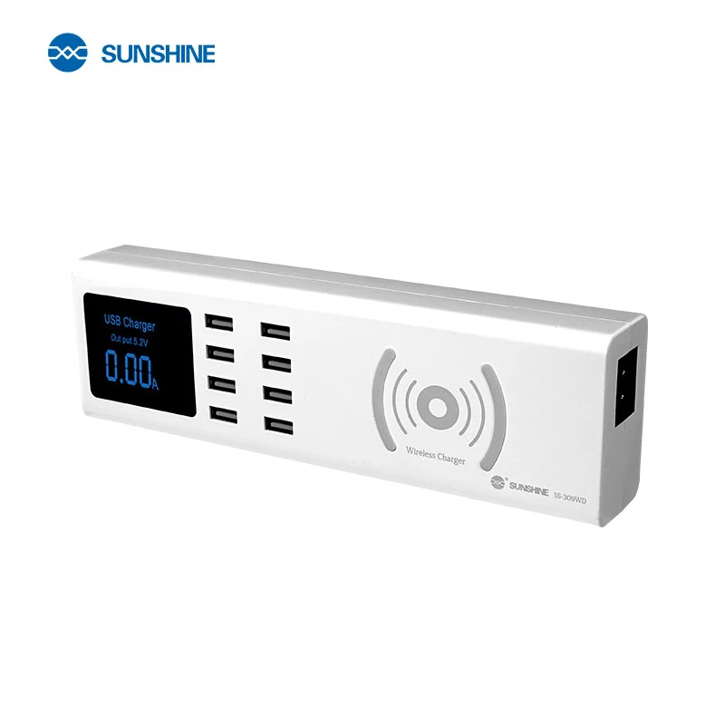 SUNSHINE SS-309WD USB Charger 8 Port  Multi Quick Charge Mobile Phone Chargers Adapter Fast Charging Station For iphone tablet 60t 350w multifunction adapter 60 port usb interface power supply intelligent fast current charging usb charger quick charge