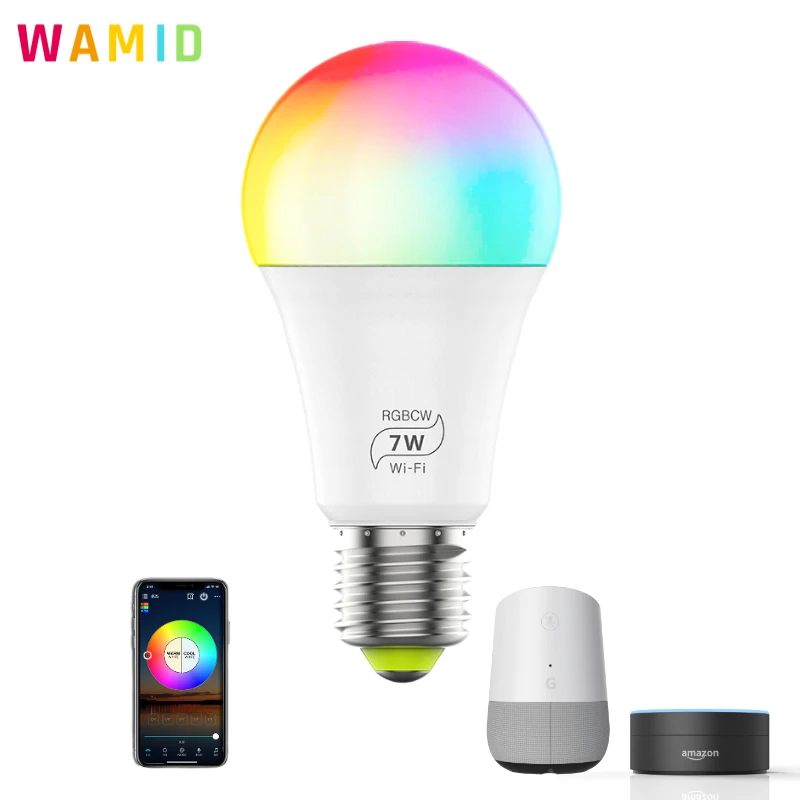 Умный светильник лампа светодиодный RGBCW пламенная E27 7W WiFi накаливания совместим с