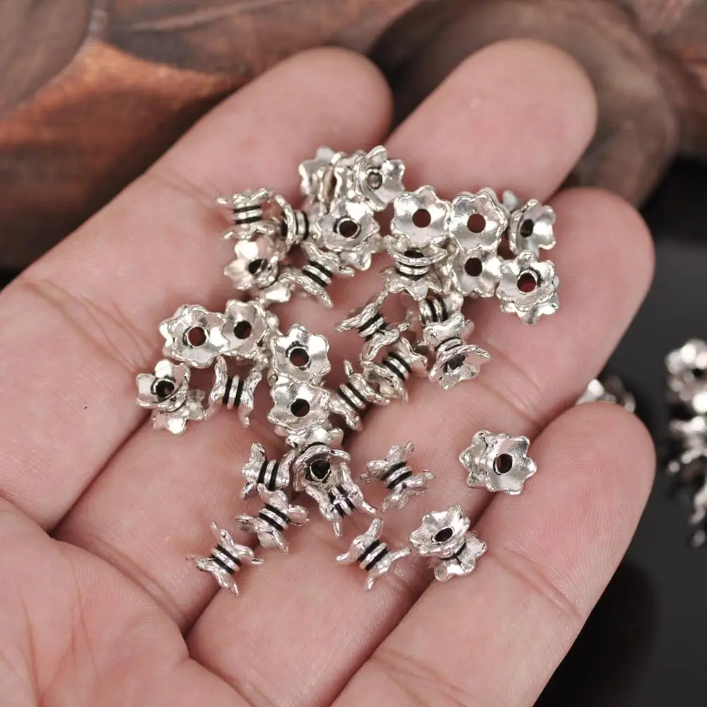 Tube Beads for Jewelry Making Antique Silver 10mm Hole size 3mm 50 pcs