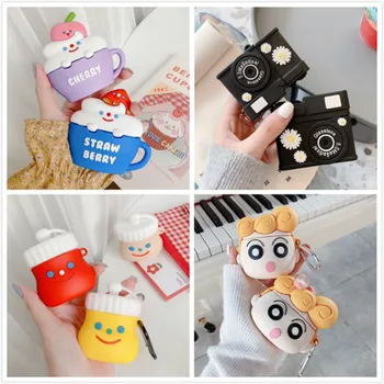 

3D Earphone Case For Airpods Pro Case Silicone Cute Flower Camera Bear Cartoon Headphone/Earpods Cover For Air pods Pro 3 Cases