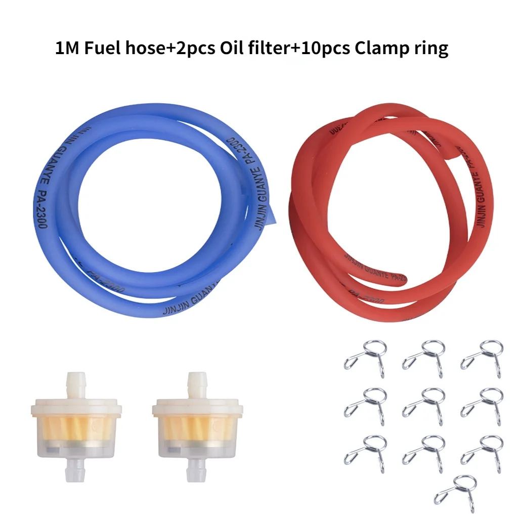 

Universal Motorcycle Scooter Moped Gasoline Strainer 2Pcs Fuel Oil Gas Line Filter With 1M Fuel Hose Tube And 10Pcs Clamp Ring