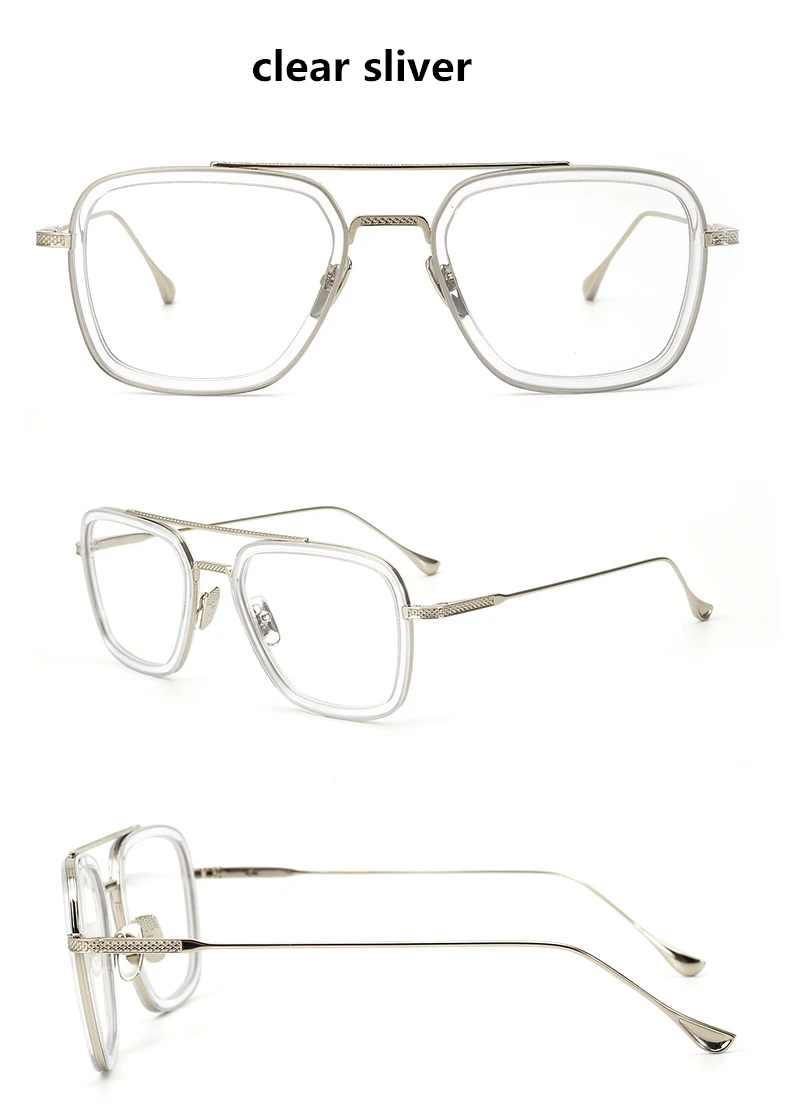 Железный человек солнцезащитные очки Lentes Tony Stark солнцезащитные очки Железный Человек очки ретро солнцезащитные очки мужские солнцезащитные очки Брендовые дизайнерские солнцезащитные очки - Цвет линз: clear sliver