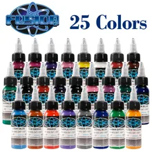High quality 25Pcs Tattoo Ink Fusion tattoo inks Set 1 oz 30ml/Bottle Tattoo Pigment Kit for 3D makeup beauty skin body art