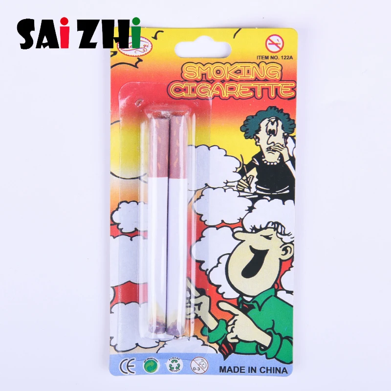 Saizhi blague blague magie nouveauté astuce 2 pièces fausses Cigarettes Fags fumée effet fin de Lit fantaisie cadeau à vendre jouet blagues pratiques