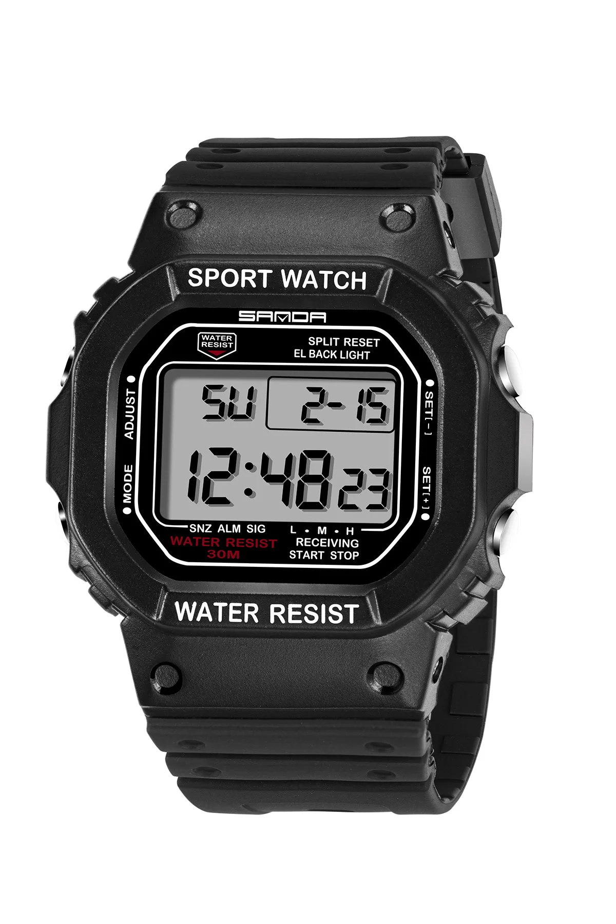 Лидирующий бренд, мужские часы, водонепроницаемый светодиодный, цифровые, спортивные часы, открытый силиконовый ремешок, Minitary, многофункциональные Мужские часы с подсветкой - Цвет: MWB