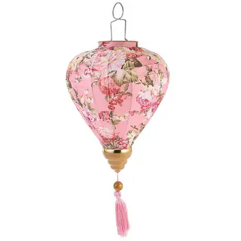 

Floral Pattern Lantern Vietnam Lantern Mid-Autumn Silk Lanterns For Outdoor Party Hanging Ornament Christmas Decoration