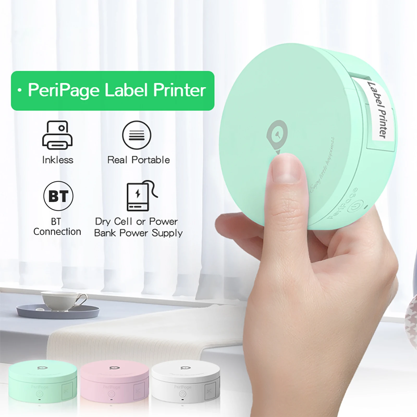 PeriPage L1 Printer Mini Pocket Label Maker Sticker Inkless Portable Thermal  Wireless Label Printer Bluetooth-compatible