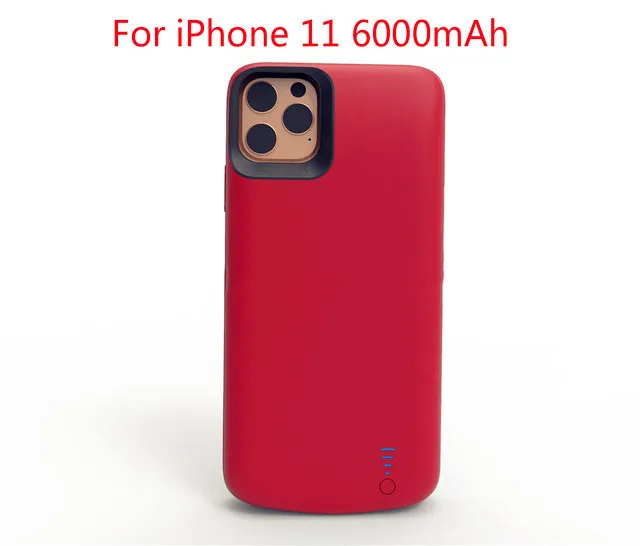 Red for iPhone 11 5000/6000 мАч Расширенный чехол для аккумулятора телефона для iPhone 11/iPhone 11 Pro Max чехол для зарядного устройства для iPhone 11Pro power Bank - Цвет: Red for iPhone 11