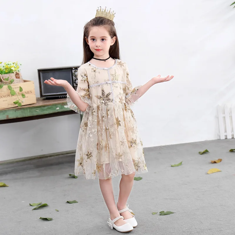 

Kids Summer Drsses for Girls Party Dress Sequined Birthday Girls Dresses Casual Children Clothes 3 4 5 6 7 8 9 10 Years Vestidos