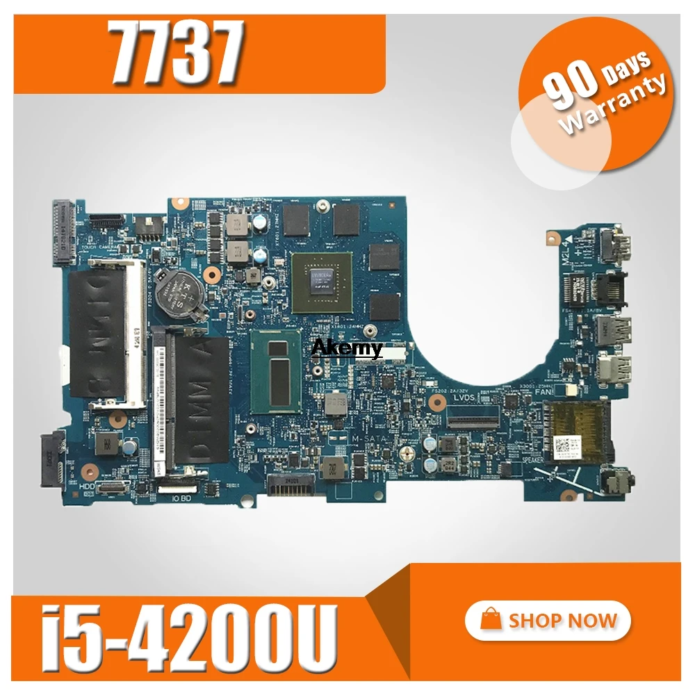 

CN-02D5TK 2D5TK FOR Dell Inspiron 7737 Laptop Motherboard DOH70 12309-1 PWB F53D4 REV A00 I5-4200U Motherboard tested 100%