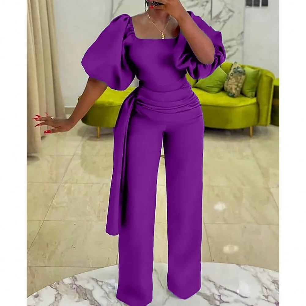 One Piece Outfits woman Elegant Work Jumpsuits Summer High Waist Temperament Green Women