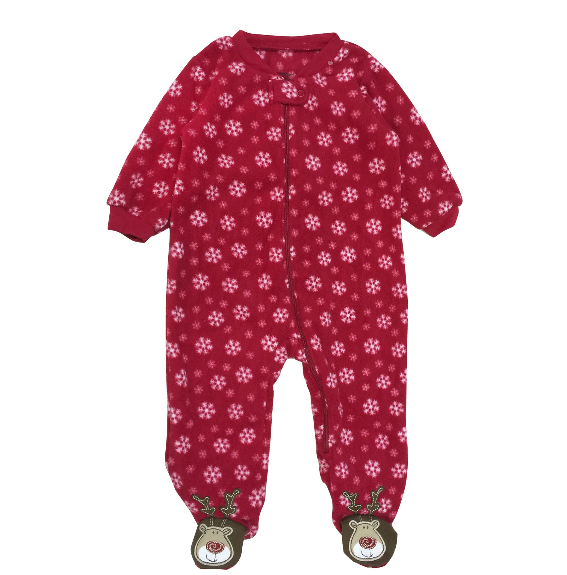 

Primary Infants Child Autumn And Winter Flannel Christmas Series Red Onesie