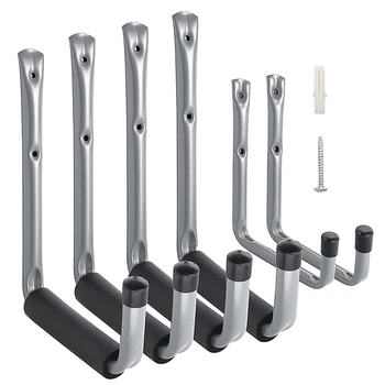 

Heavy Duty Garage Storage Utility Hooks with Jumbo Arm, Garden Hook,Wall Mount Garage Hanger (6 Pack)