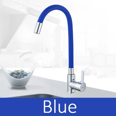 Blue Vidric хромированный латунный Черный кран для кухонной раковины гибкий резиновый смеситель горячей и холодной воды кран вращения кухонный кран Torneira Cozinha - Color: Blue