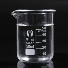 1 шт. химия лабораторные поставки емкость 50 мл низкой формы стакан прозрачный стакан колба утолщенная с носиком