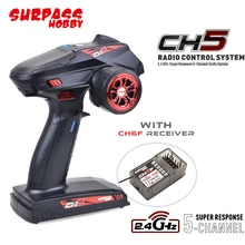 Supere hobby ch5 2.4ghz super resposta sistema de rádio transmissor e receptor ch6f para 1:8 1:10 rc carro barco tanque skate brinquedos
