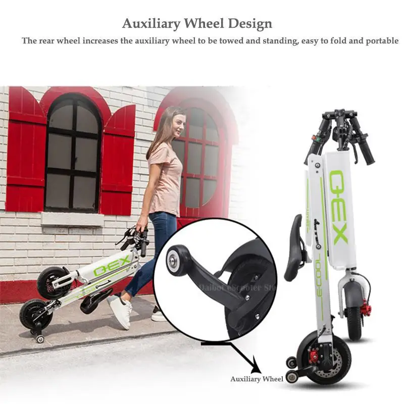 Foldable Electric Skateboard Two Wheels Electric Scooters 10 Inch 300W 36V Off Road Adult Lightweight Electric Scooter Bike (41)
