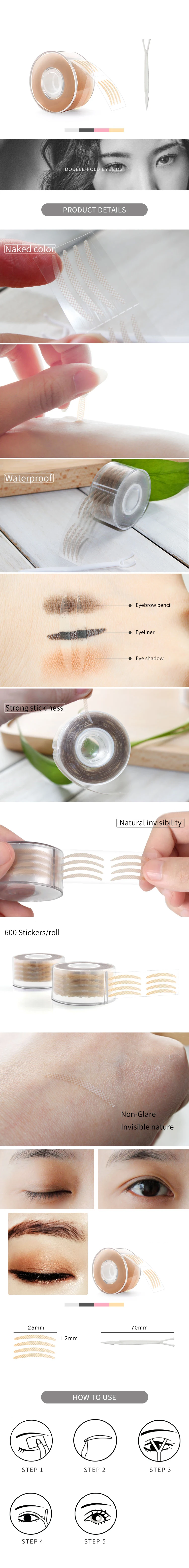 Mesh Double Eyelid Tape Both Side Self-adhesive Paste Transparent Invisible Eyelid Sticker