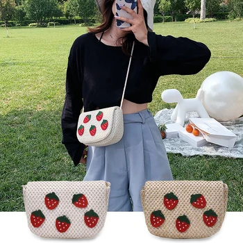 

Boho Beach Crossbody Bags Classic Texture Creative Delicate Chic Women Straw Weave Shoulder Handbag Mini Casual Purse