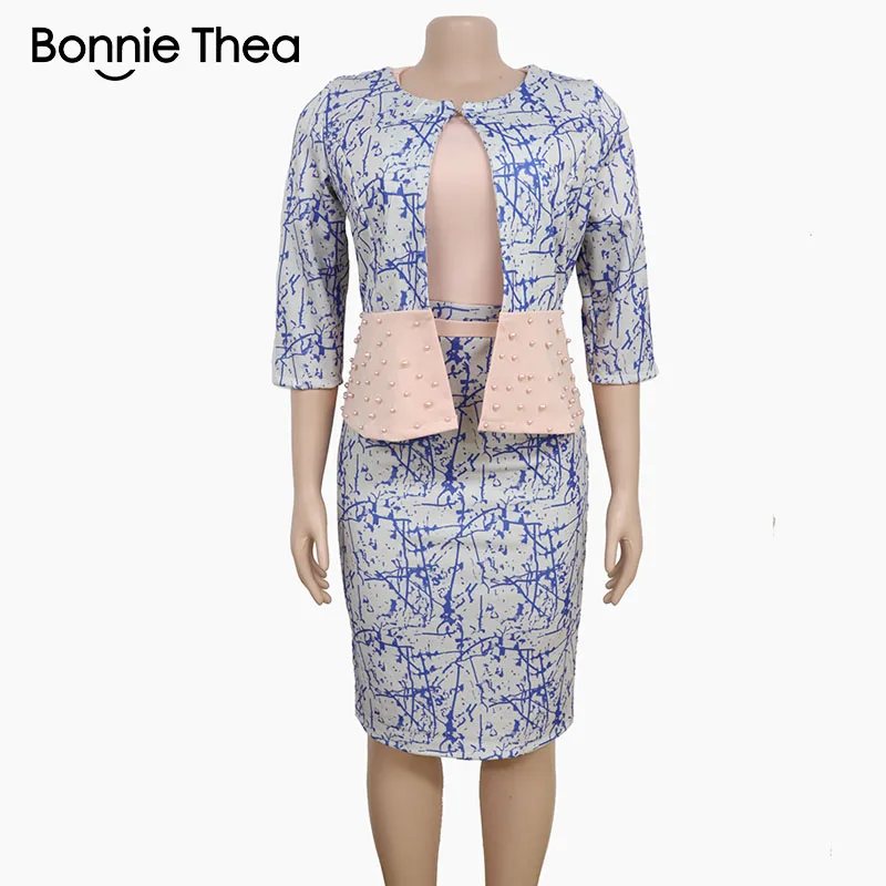 Женское осеннее платье из двух частей Bonnie thea элегантное вечернее с принтом и