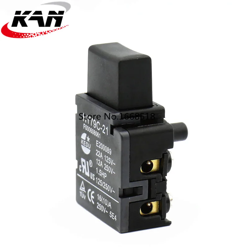 2 шт. KEDU HY79C-21 16A 125/250V Промышленный самоблокирующийся тумблер Мощность на Выкл кнопка спуска дрель пила Hammer шлифовальная машина