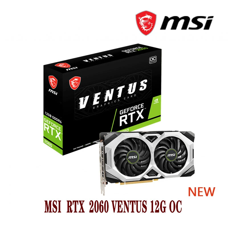 graphics cards computer MSI GeForce RTX 2060 VENTUS 12G  2060 GDDR6 12GB 192 Bit Video Cards GPU Graphic Card DeskTop CPU Motherboard NEW gpu pc