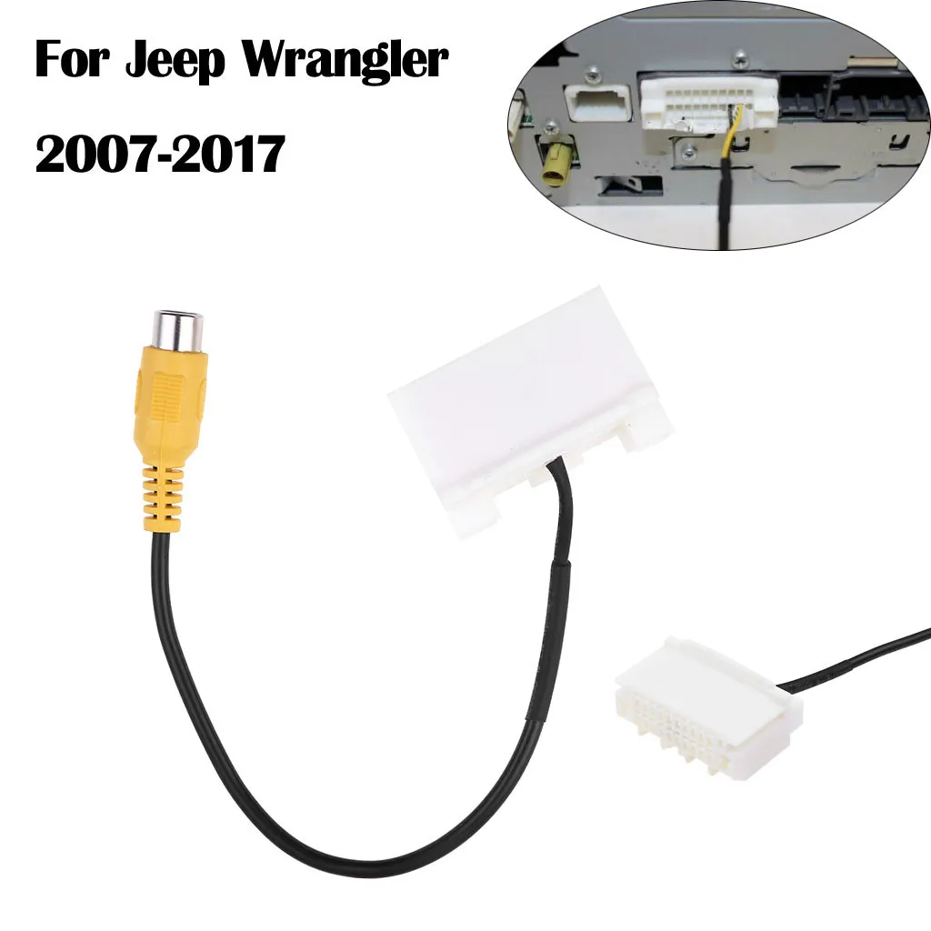 

Car Reversing Video Camera RCA Cable Plug Input Cable Adapter For Jeep Wrangler 2007-2017 new high quality backup camera 8X