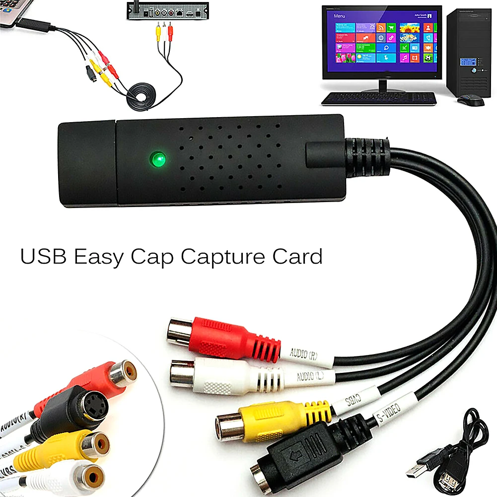 Цифровая карта захвата звука USB 2 0 видео ТВ VHS на DVD набор преобразователей бытовой