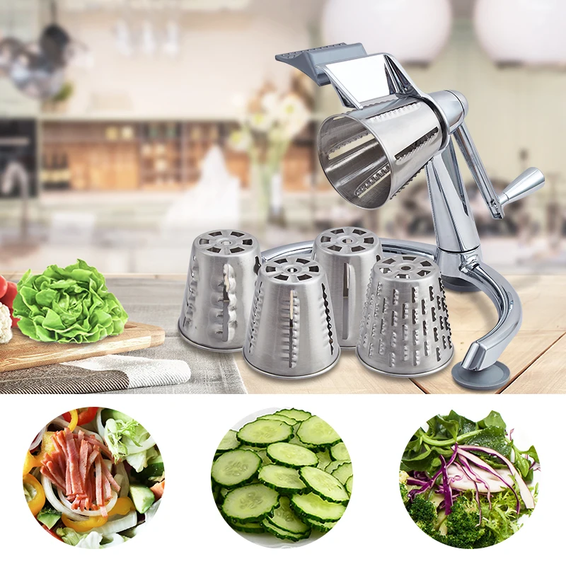 US $140.00 Manual Vegetable Cutter 5 In 1 Stainless Steel Multifunctional Slicer Vegetables Chopper Cheese Grater Kitchen Tools Accessories
