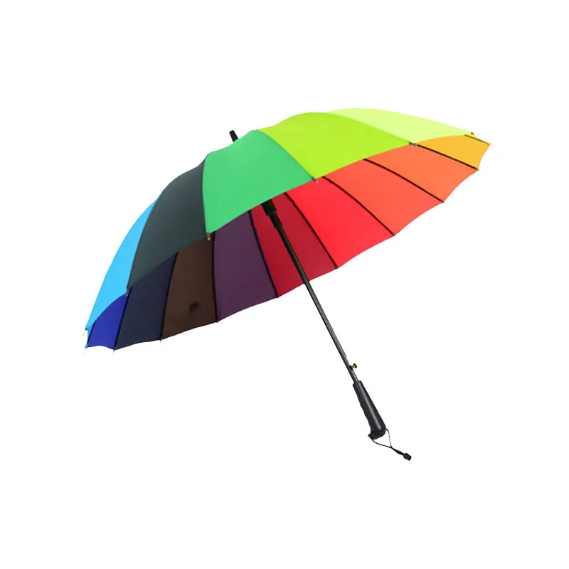 

Windproof Rainbow Large Umbrella Ladies automatic Sun Long-handle Parasol