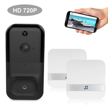 

WiFi Smart DoorBell With battery 720P Visual Intercom Security Wireless Recording Video Door Phone Remote Monitoring