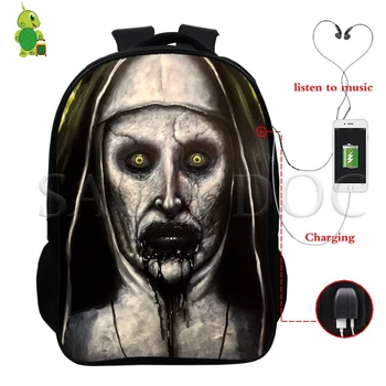 

Valak The Demon Nun Multifunction Backpack for Teenagers School Backpack Women Men USB Charge Laptop Backpack Travel Bags