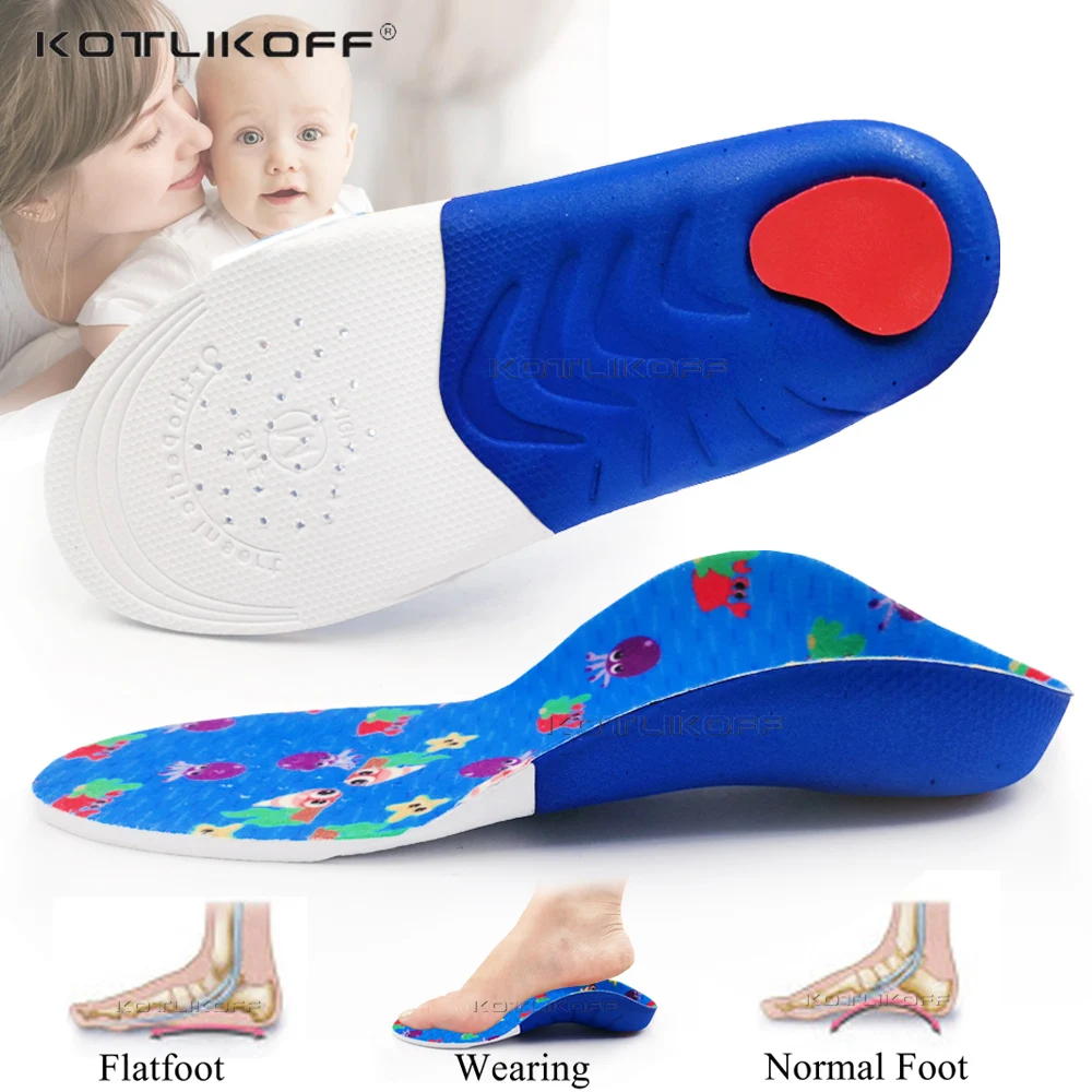 KOTLIKOFF Kids Children Flat Feet Insoles Arch Support 4cm
